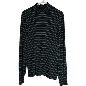 J. CREW | Long Sleeve Turtle Neck Sparkle Striped Sweater Size Medium